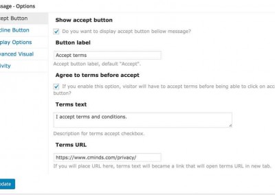 Accept Button Options
