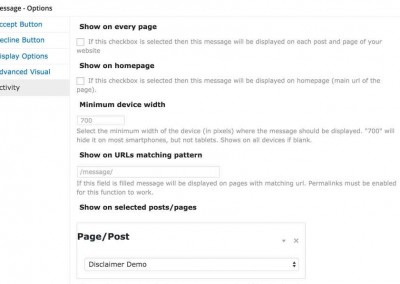 Activity Options
