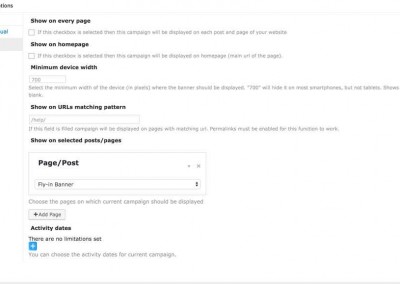 Activity Settings